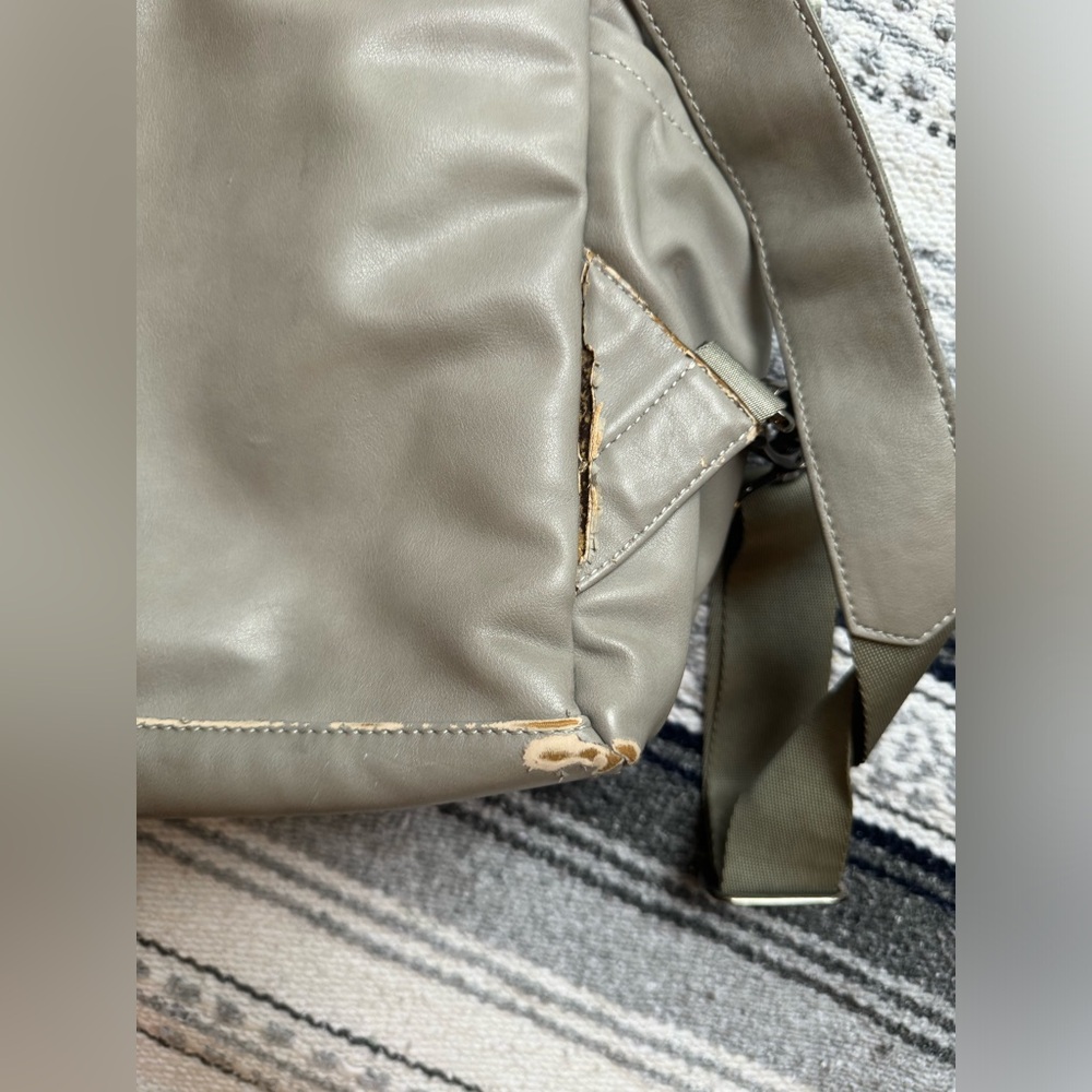 Grey Azaria Vegan Leather Diaper Bag - Picture 5 of 9